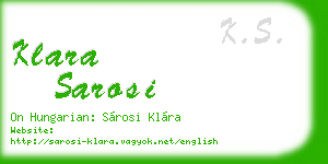 klara sarosi business card