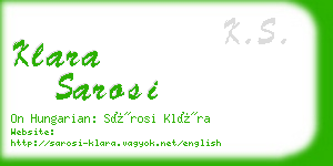 klara sarosi business card